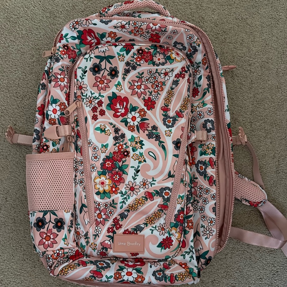 Vera Bradley Lay Flat Travel Backpack-Prairie Paisley
